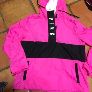 VS PINK ANORAK WITH SHERPA LINED HOOD PINK XS SM